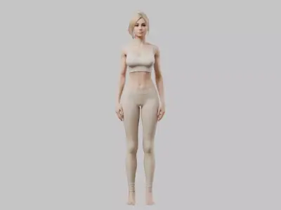 Slim Woman 3D Model Low-poly 3D model