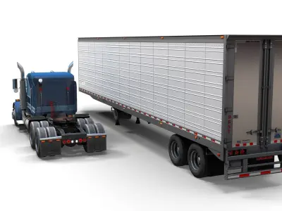 Peterbilt 359 refrigerated van trailer Low-poly 3D model
