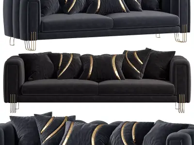 Almira Fabric Velvet Sofa 3D model