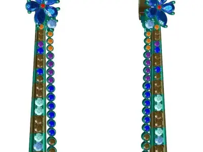 Luxury Diamond Earings 3D print model