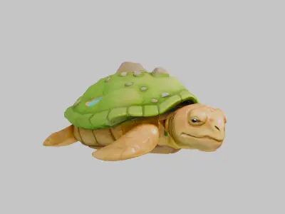 Island Turtle Low-poly 3D model
