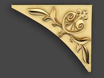 Ornamental Corner Set- Vol03 - Clean Quad Mesh - 4k PBR Textures 3D model