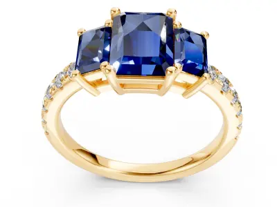 Pandora Sapphire Ring Free 3D print model