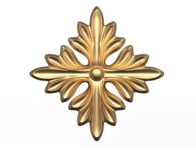 Rosette Carved Decoration CNC 01 Low-poly 3D model