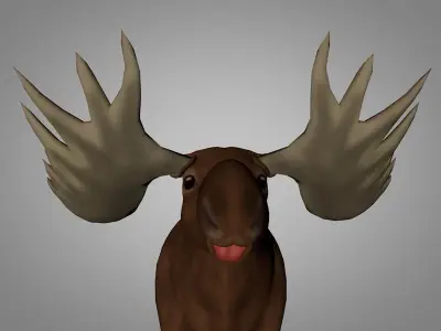 Moose with antlers Low-poly 3D model
