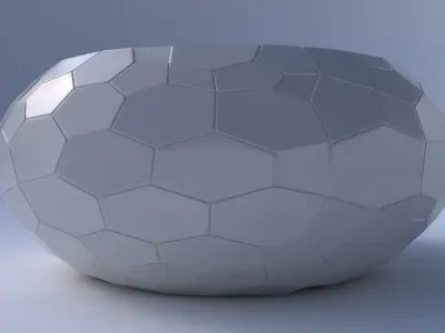 Bowl spheric squeezed wide with fine organic cells 3D print model