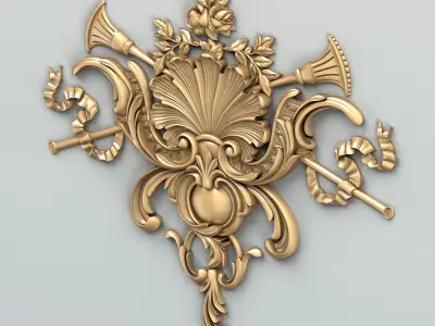 Carved decor central 035 3D model