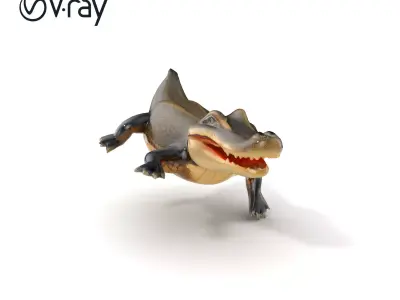 Alligator Broad Snout Realistic Sculpture model pack Low-poly 3D model