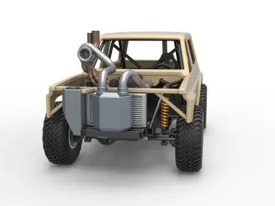 Uphill Sand Racing Dragster Scale 1 to 25 3D print model