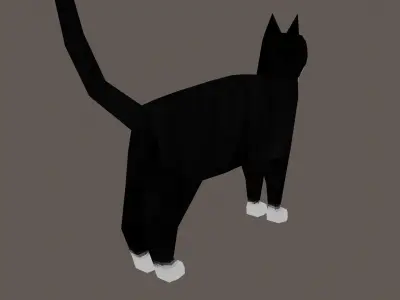 Low-Poly Cat with Multiple Textures Low-poly 3D model