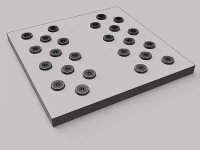 Realistic Checkers Board Free low-poly 3D model