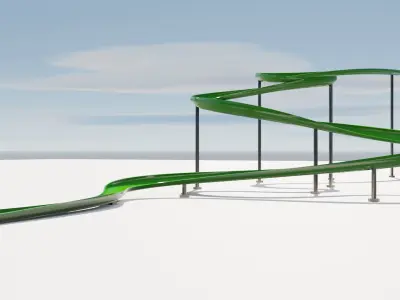 Water Slide Low-poly 3D model get