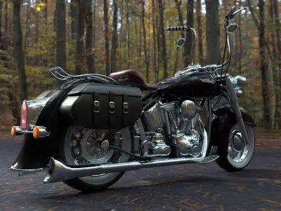 Custom Motorcycle Low-poly 3D model