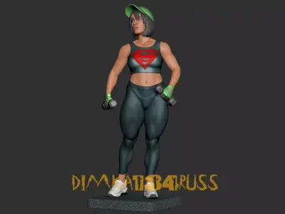 bodybuilding girl 3D print model
