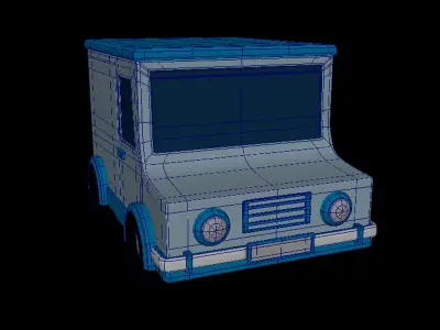 Blue Car - Truck 3D model