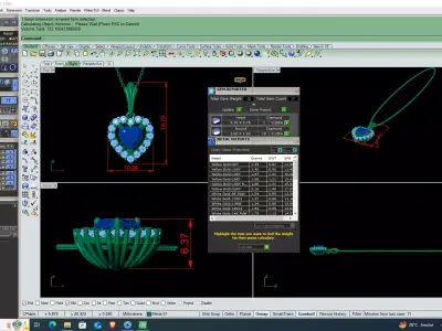 Luxury Heart Shape Diamond Pendant Necklace CAD Design 3DM 3D print model
