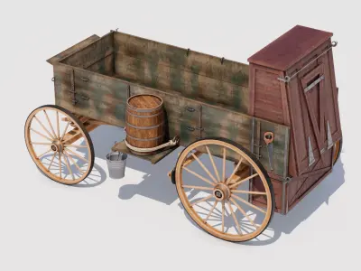 Carriage 03 Low-poly 3D model