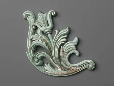 corner-01 ornately carved ornament 3D print model