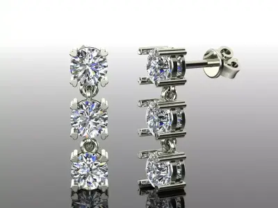 Women Diamond Earrings 3D print model 36