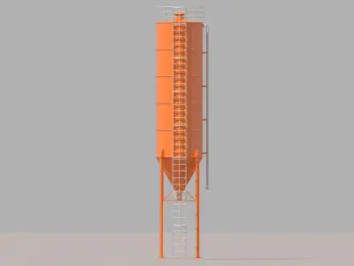Cement silo - 54m3 Low-poly 3D model