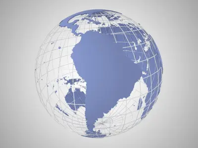 Globe News Skeleton Lavender 3D model