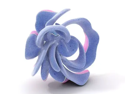 Iridescent Spiral Blossom model pack Low-poly 3D model