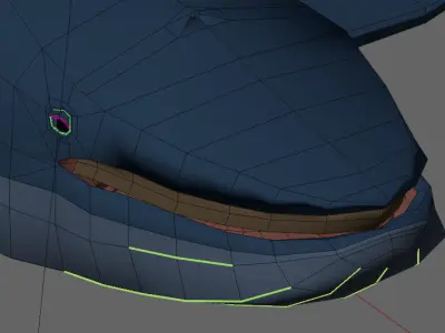 For Anime - Simple Blue Whale 3D model