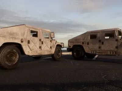 HUMMER - Humvee Low-poly model Game ready for Unity or Unreal Low-poly 3D model
