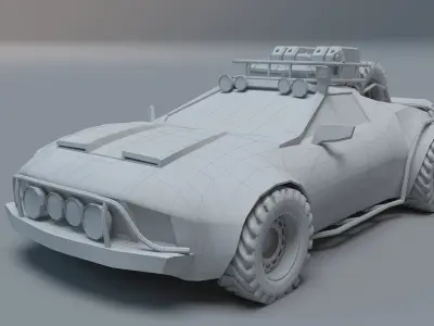 Off - road car Low-poly 3D model