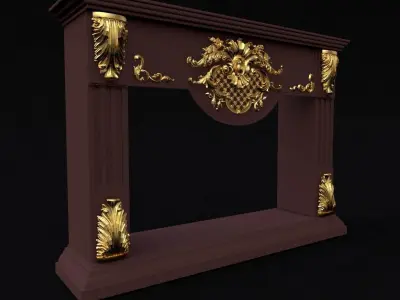 carved fireplace 3D model