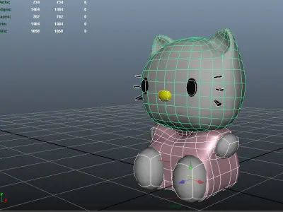 Hello Kitty Basic No Hair Band AAA Low-poly 3D model