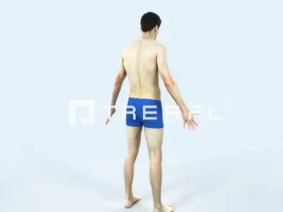 Prime K Beach Animated Rigged Sports Man Low-poly 3D model