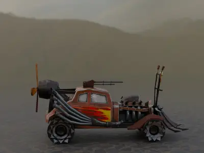 Apocalyptic Retro 3D Model Low Poly 3D Model Low-poly 3D model