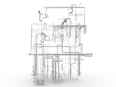 Process Plant UAE - Piping 3D print model