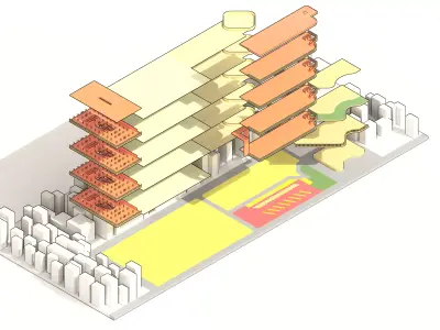 5-Storey Shopping center 3D model