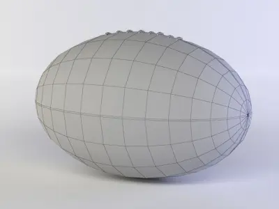 Red rugby ball  Low-poly 3D model