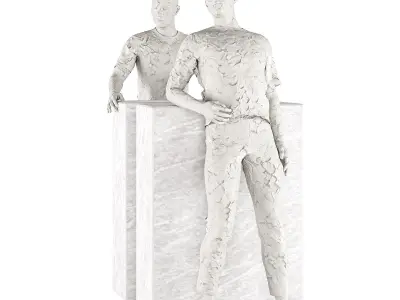 Tabletop Bookends with Decorative Sculpture 01 3D model