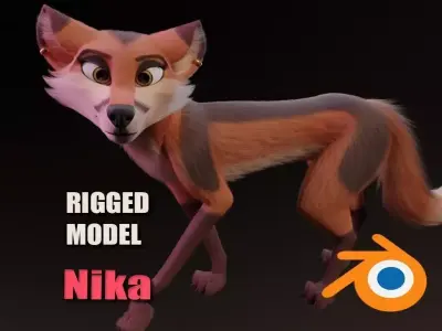 Nika Fox NSFW Version Low-poly 3D model