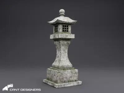 Japanese Garden Pagoda Lantern Low-poly 3D model
