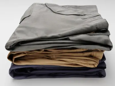 Pile or stock of hiking outdoor pants for sport and activity  3D model