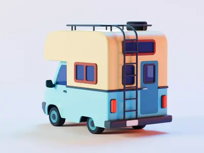 Stylized camper van 3D model