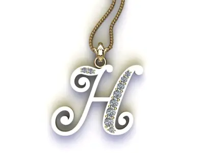 Alphabet V1 Font Style Pendant H 3D print model