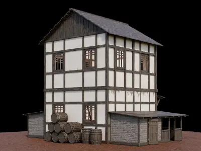 Medieval Village Asset 12 - 4K Textures Game Ready Low-poly 3D model