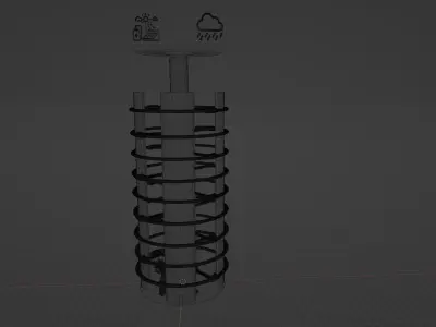 Skyscraper of the future on self-sustainment 3D model