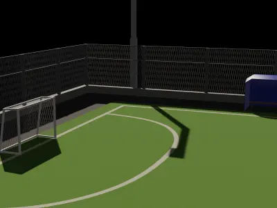 Cartoon Low Poly Mini Football Field Low-poly 3D model Low-poly 3D model