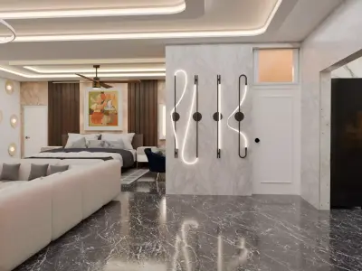 Full Apartment Pack Interior 3D Model Blender Scene Low-poly 3D model