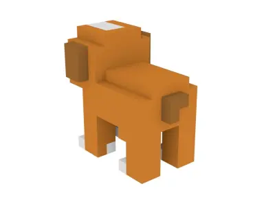 PUPPY VOXEL ANIMAL Low-poly 3D model