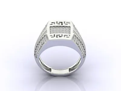 Print Ready STL 3DM  Gents Rings Diamond Men Ring  3D print model 112