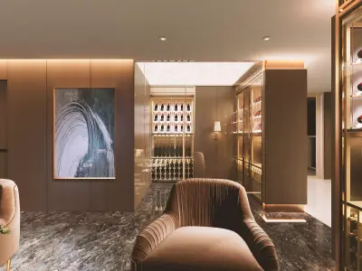 Modern club bar and cigar bar Low-poly 3D model