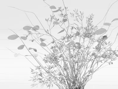 dry flowers vase 3D model